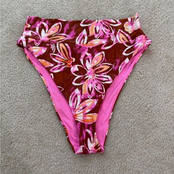 Aerie High Waisted High Cut Cheeky Floral Bottoms M - Picture 1 of 3